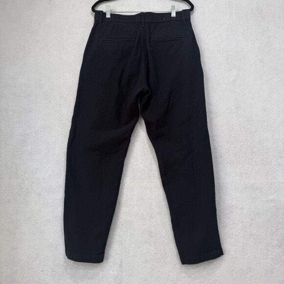 Zara Pants Mens Medium Navy Blue Textured Pleated Front Trousers Classic Fit - Picture 11 of 16